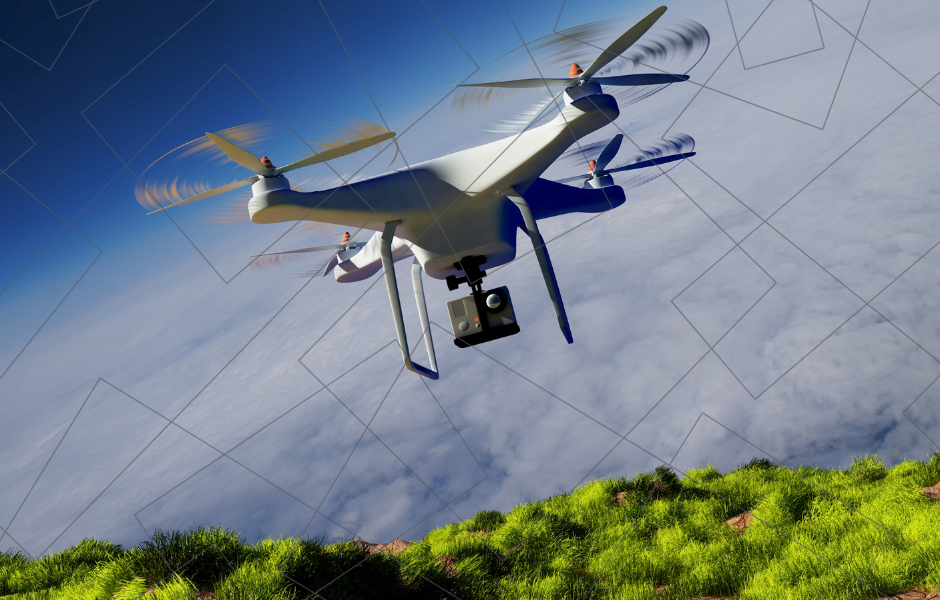 A drone flying