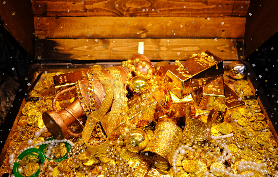 Children's English article - Why is gold so valuable? A kids' guide to gold A chest with gold inside - Why is gold so valuable? A kids' guide to gold